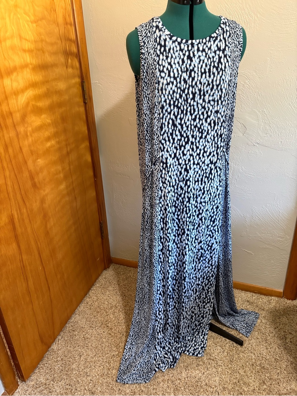 Michael Kors Black and White Printed Maxi Skirt